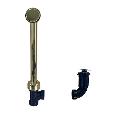 Westbrass Semi-Exposed Tip-Toe BW&O, in Polished Brass 493144HRH-01